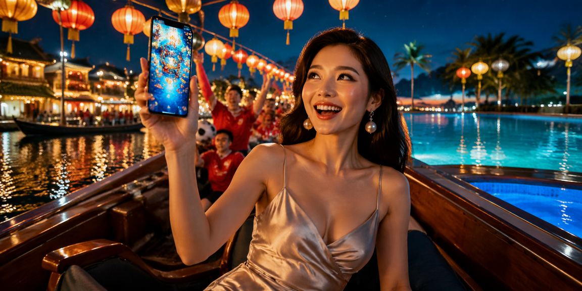Khung cảnh Hội An lung linh với đèn lồng và người chơi Bắn Cá trực tuyến buổi tối